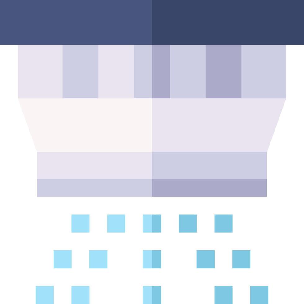 A blue and white icon of a shower head vector
