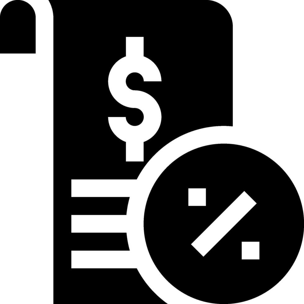 A black and white icon of a check and dollar sign vector