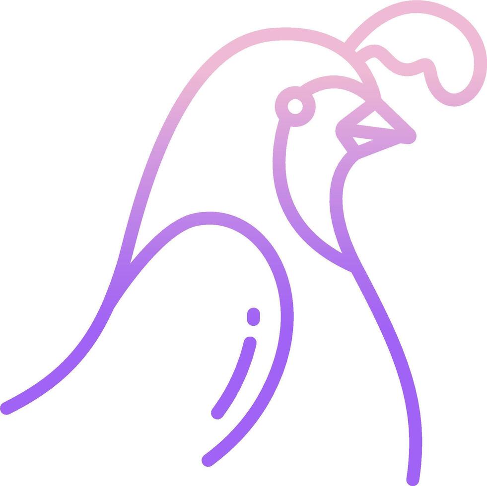 A purple and pink line drawing of a bird vector