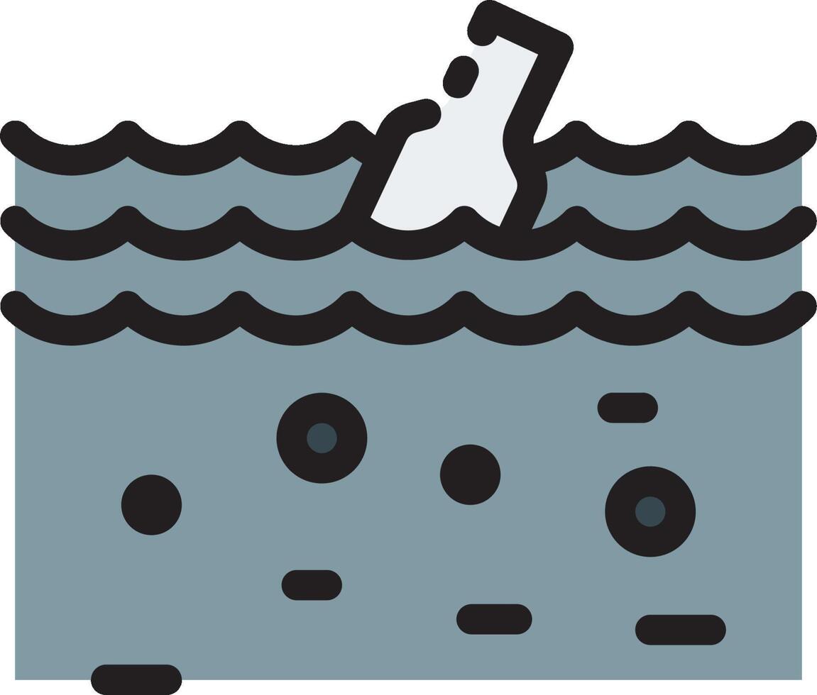 A bottle floating in the water with a wave vector
