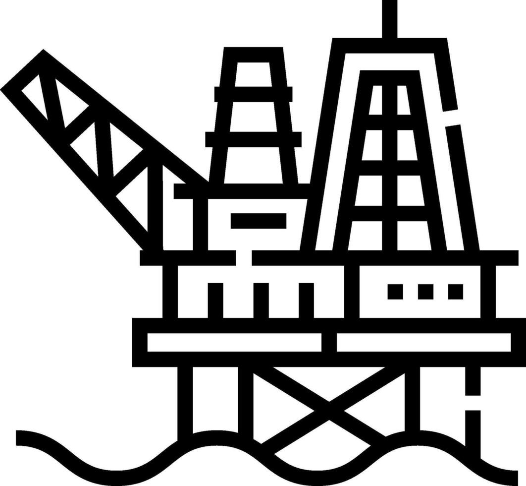 Oil rig icon vector