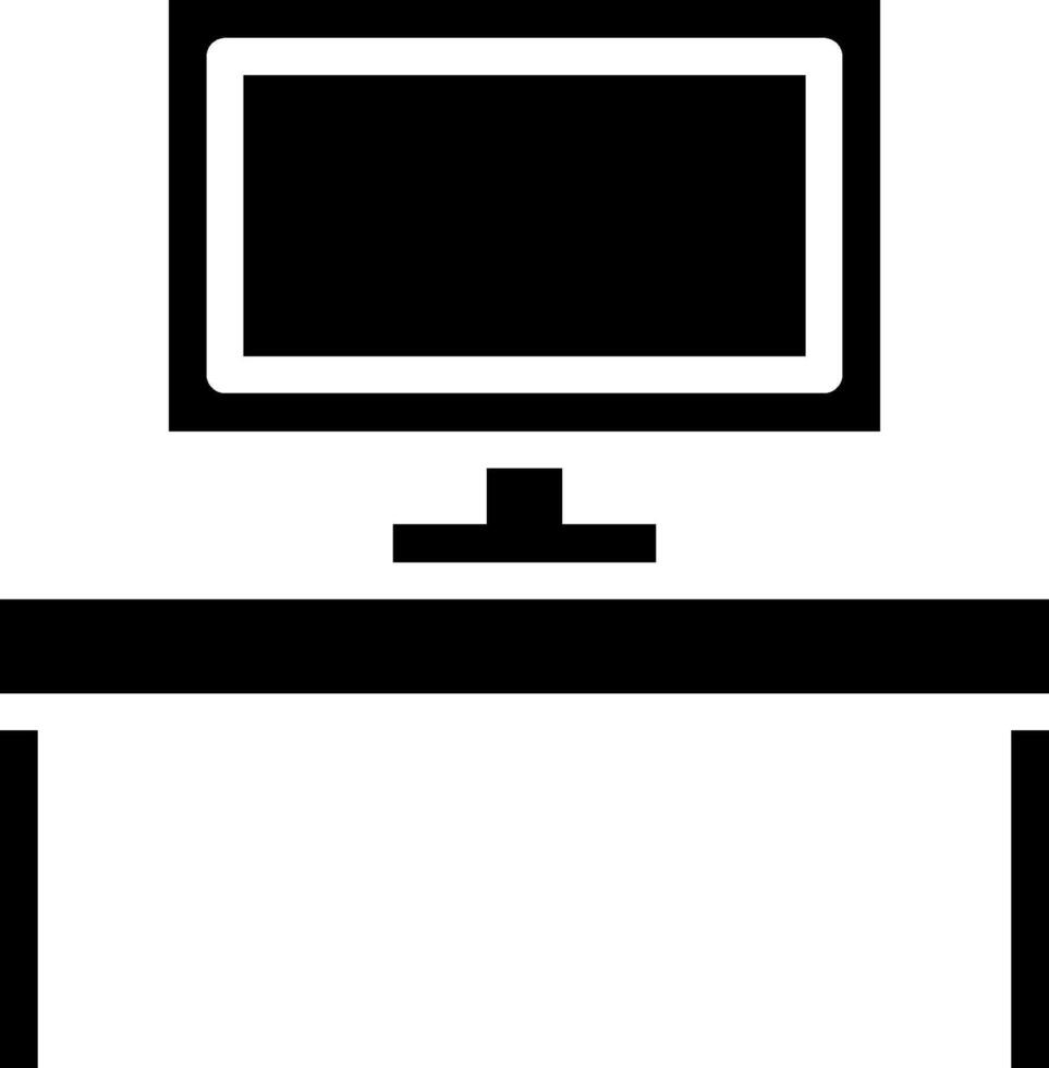 Computer desk icon vector