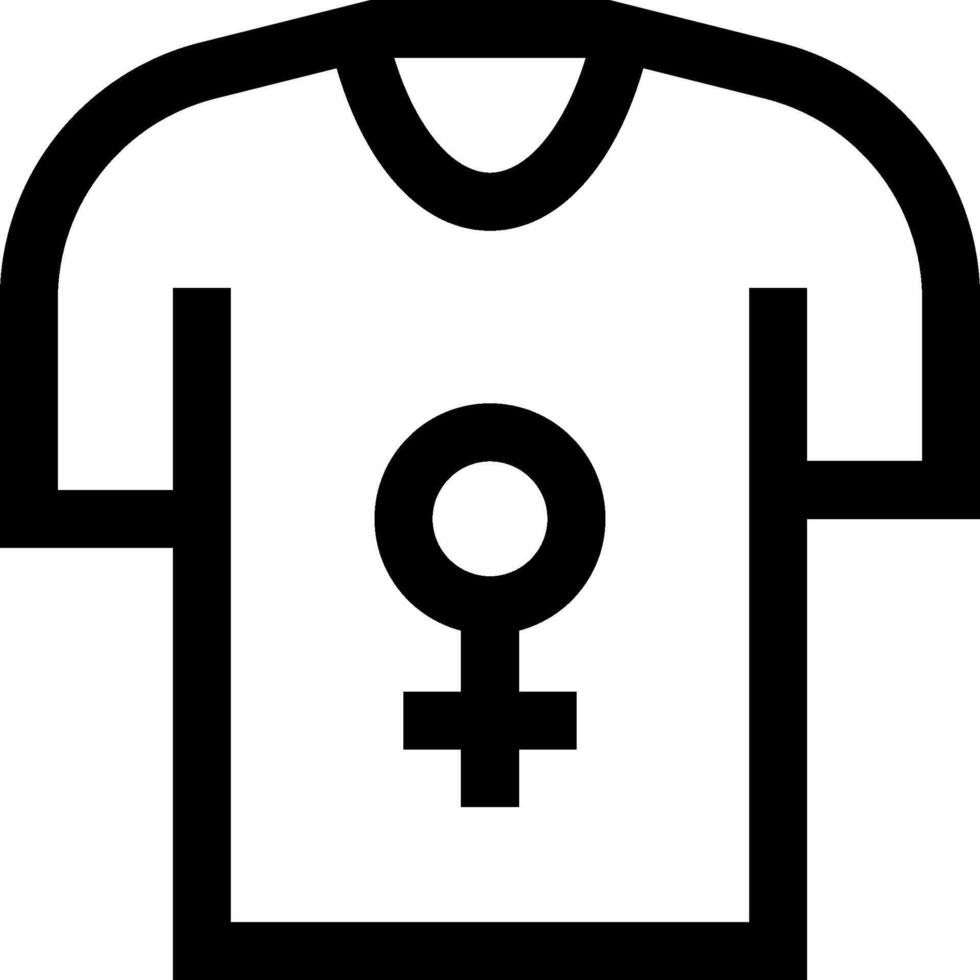 A shirt with a female symbol on it vector