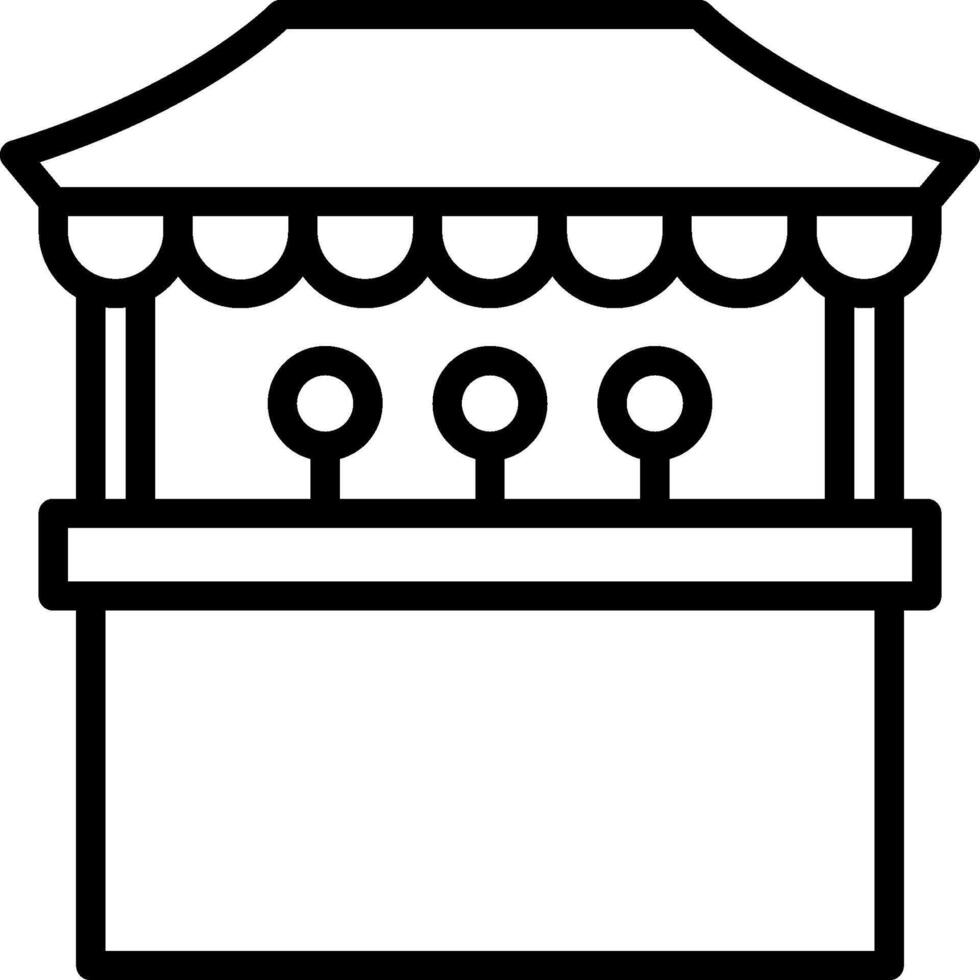 A black and white illustration of a food stand vector