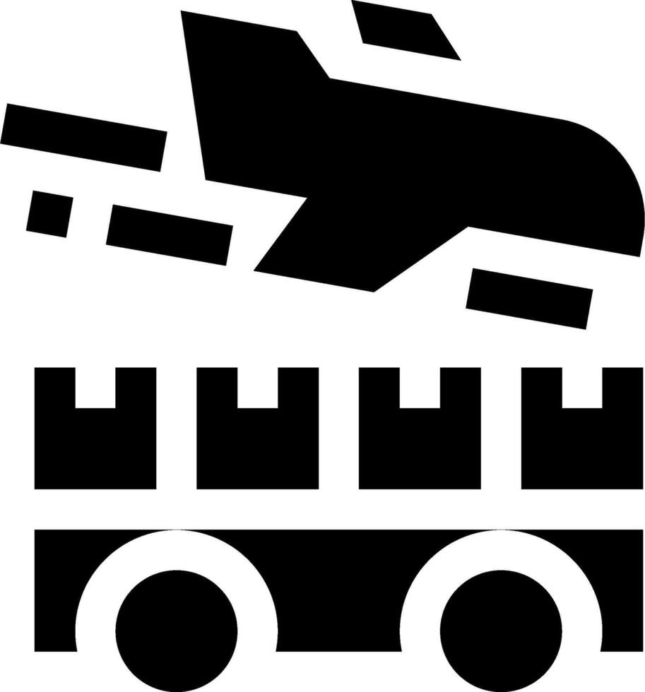 A black and white image of a train and a plane vector