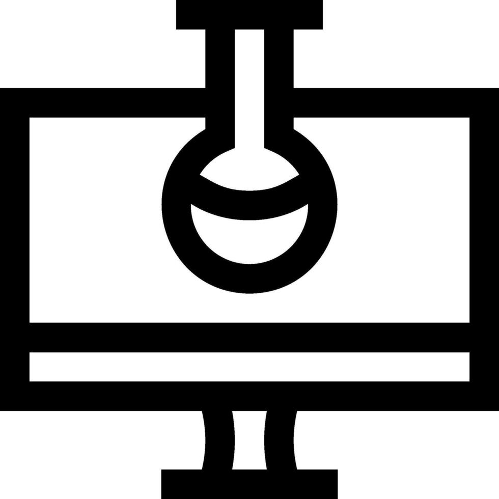 A black and white image of a computer monitor vector