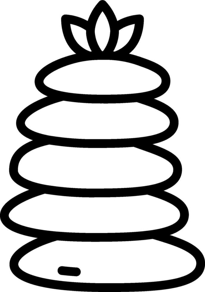 A black and white drawing of a stack of stones vector