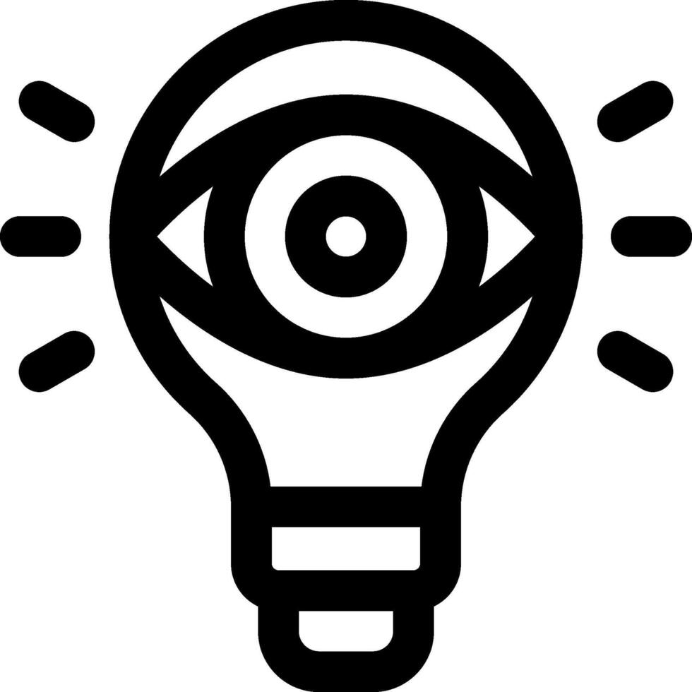 An eye in a light bulb icon vector