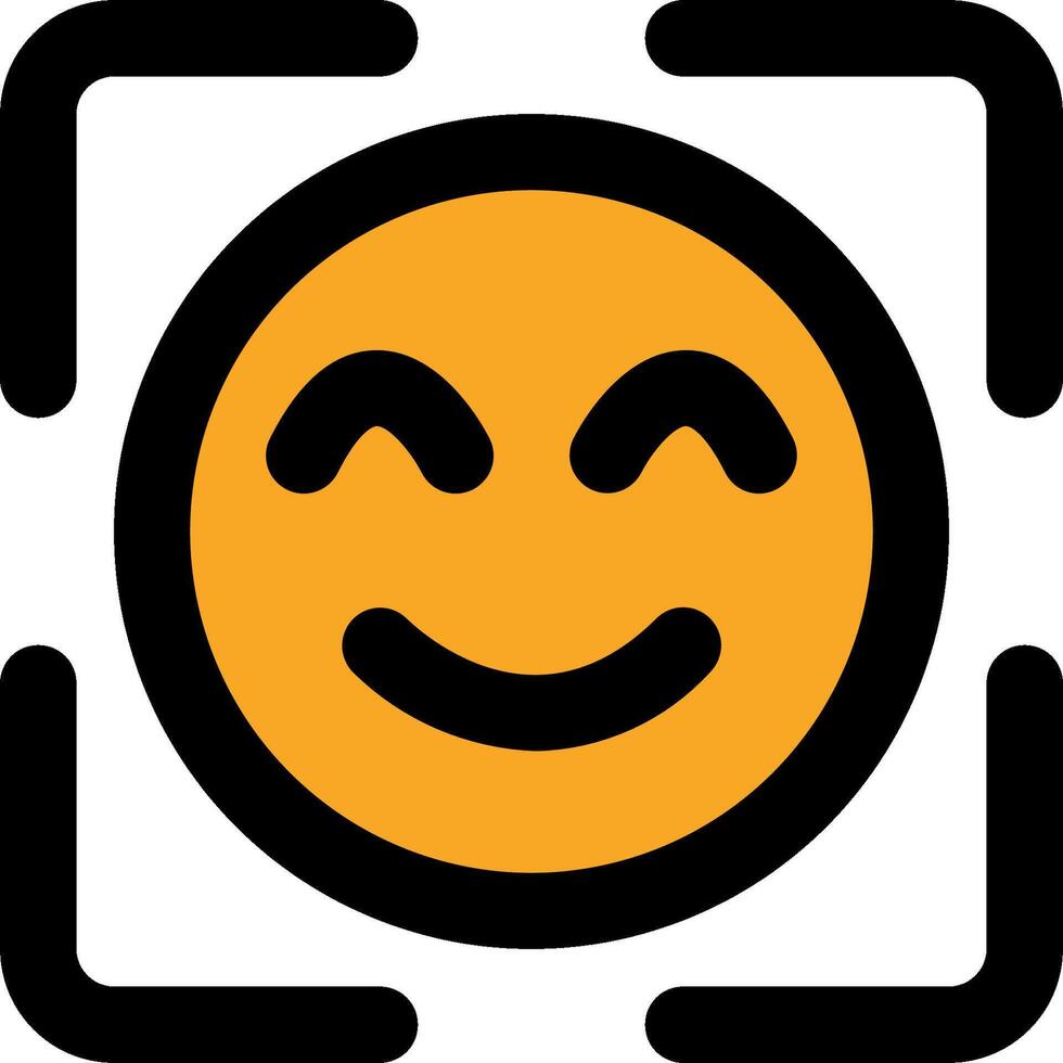 A smiley face icon with a black border vector