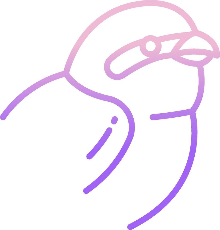 A bird with a purple and pink outline vector