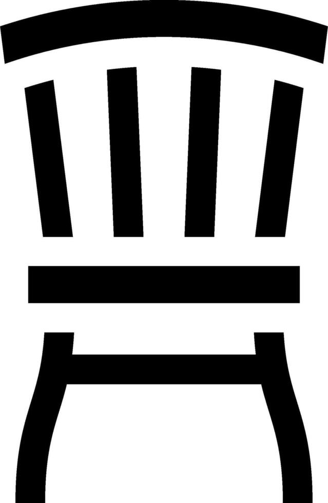 A black and white icon of a chair vector