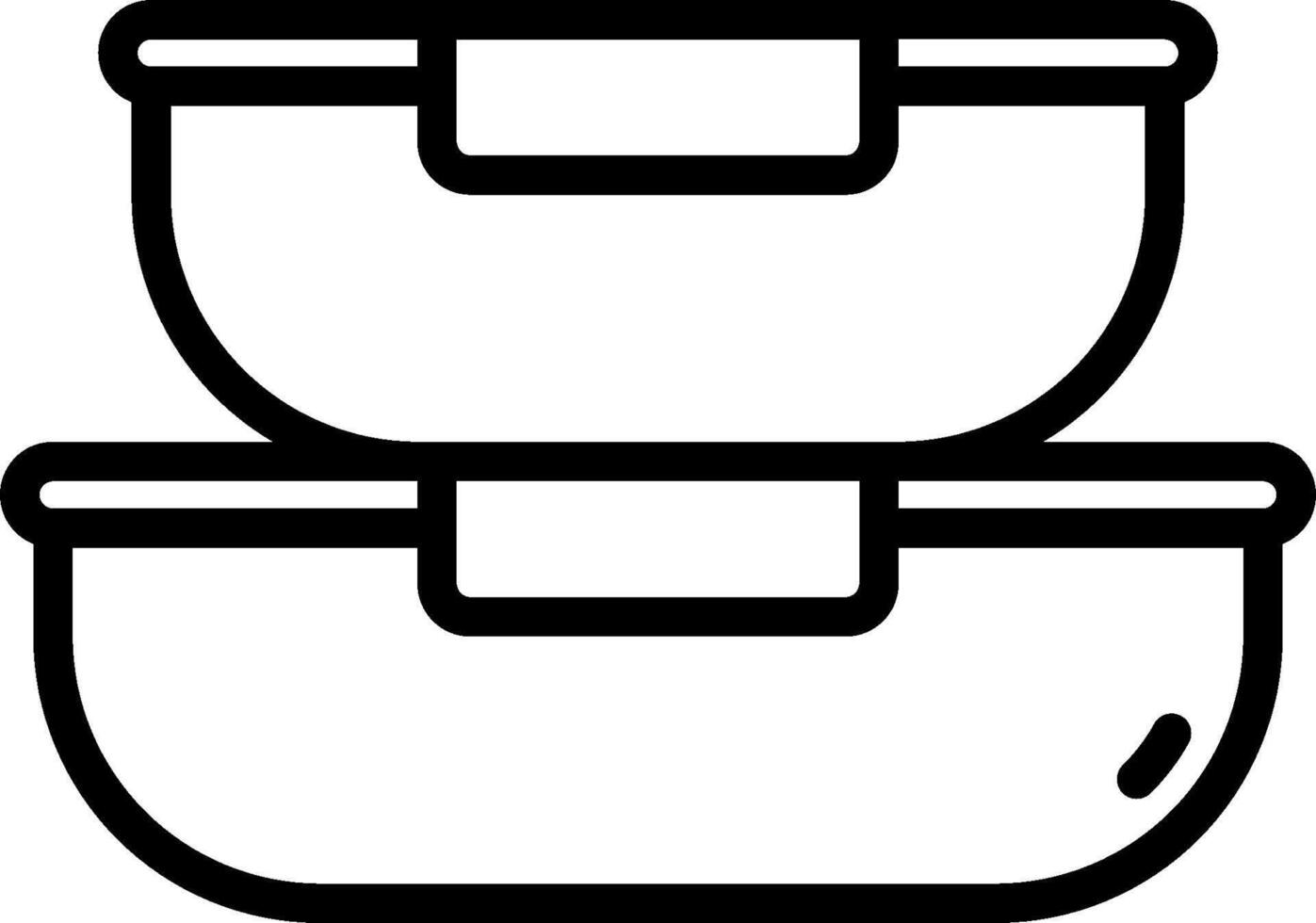 A black and white illustration of two containers vector