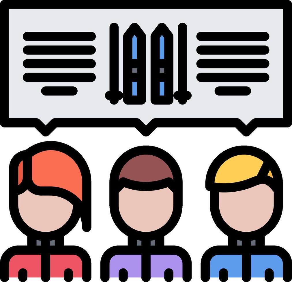 People with speech bubbles and a book icon vector