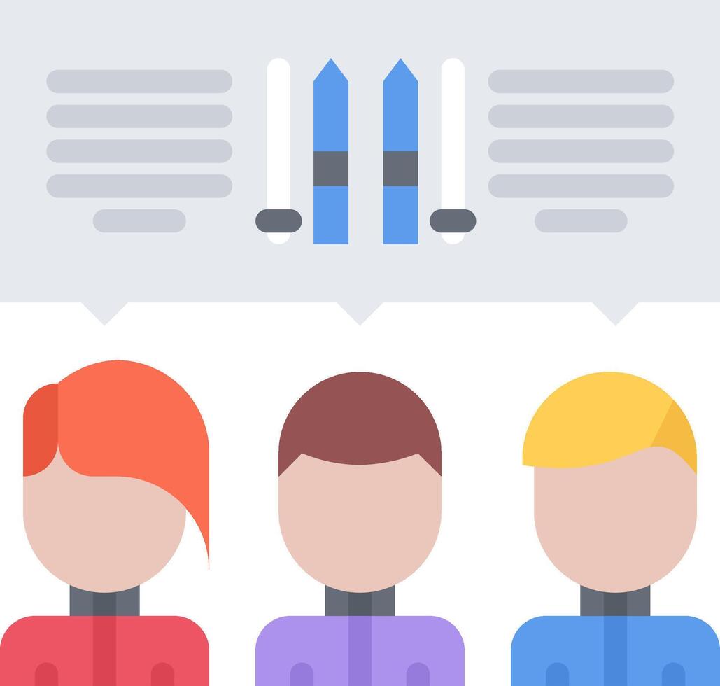 A group of people with skis and a book vector