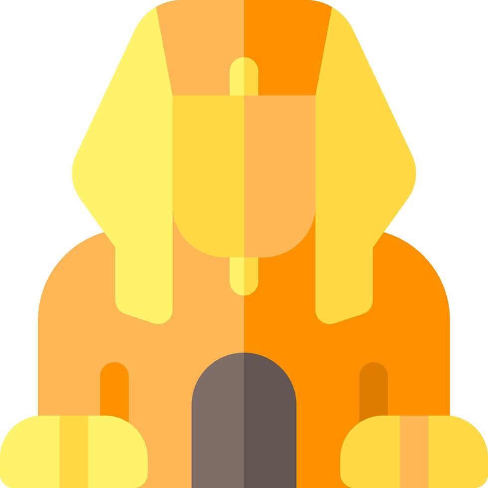 An orange pharaoh statue with a yellow head vector