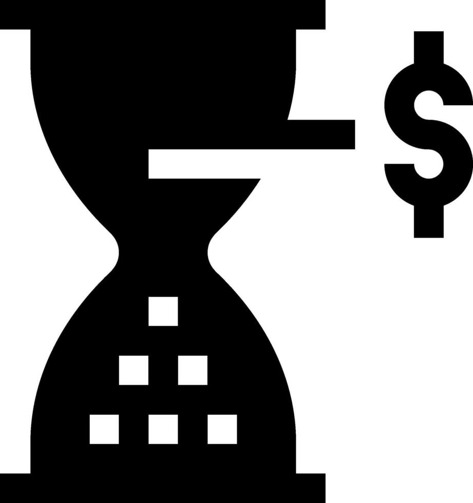 Hourglass icon with dollar sign vector