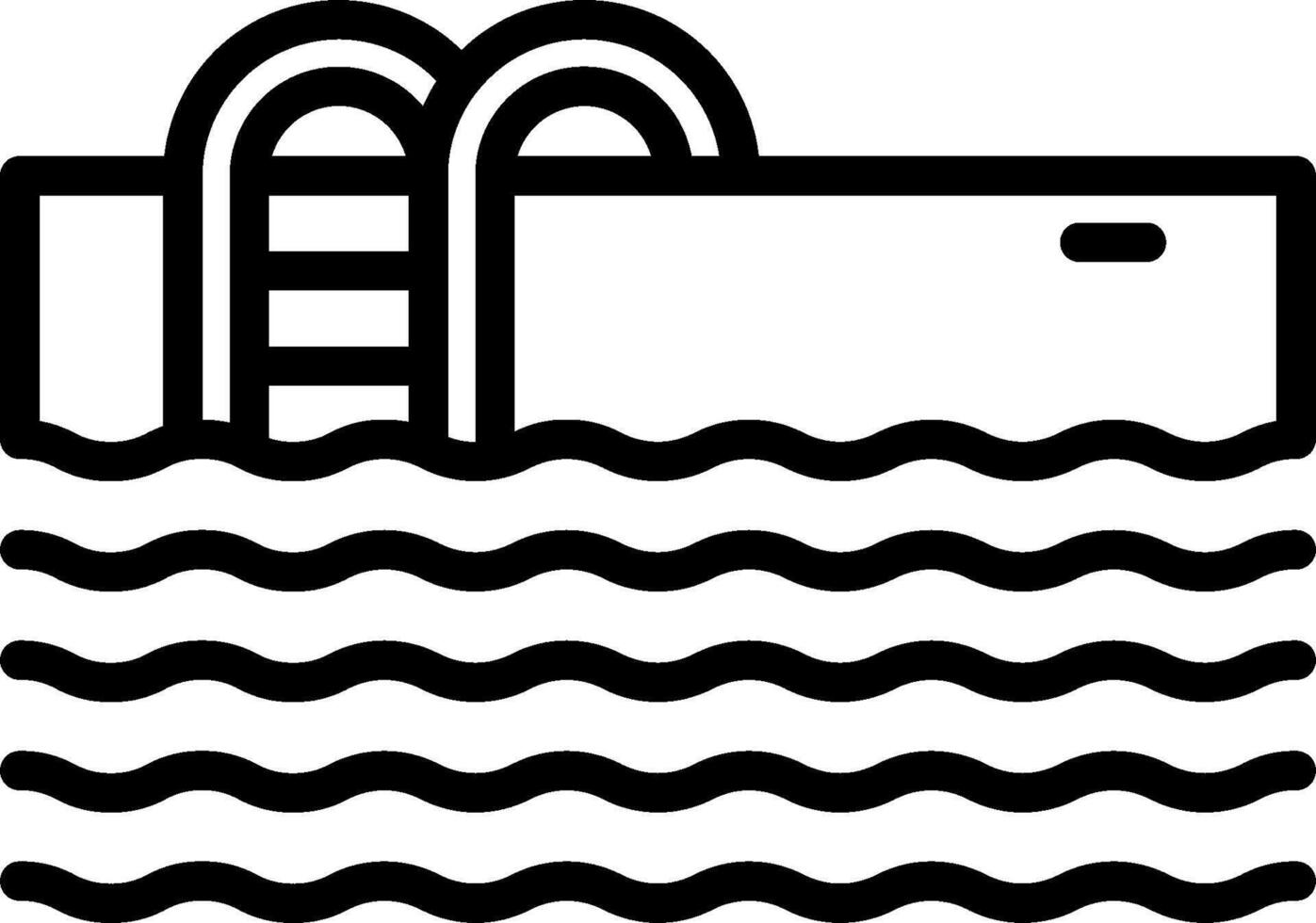 A black and white illustration of a pool vector