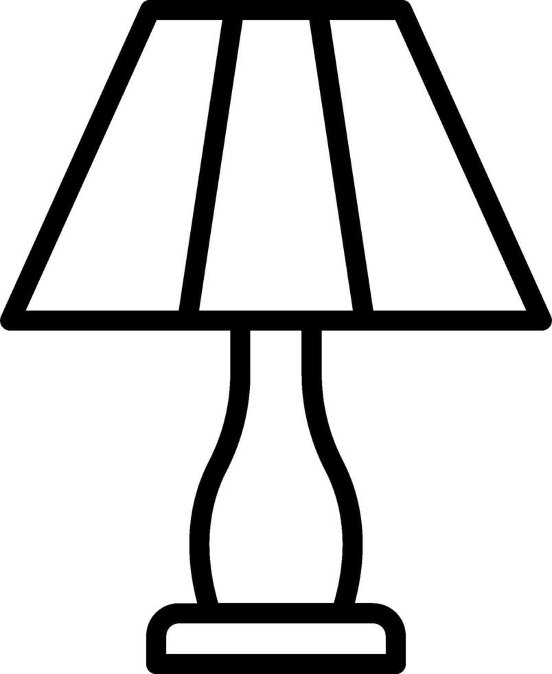 A black and white illustration of a lamp vector