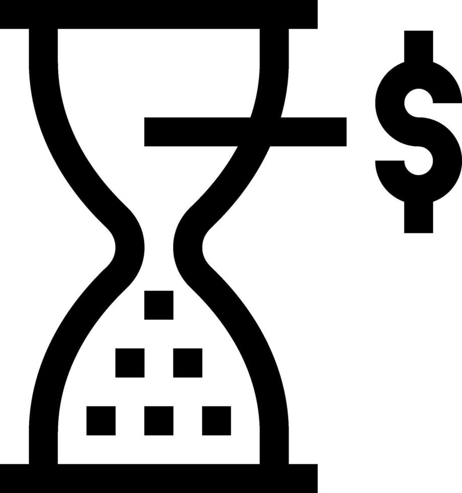 Hourglass icon with dollar sign vector