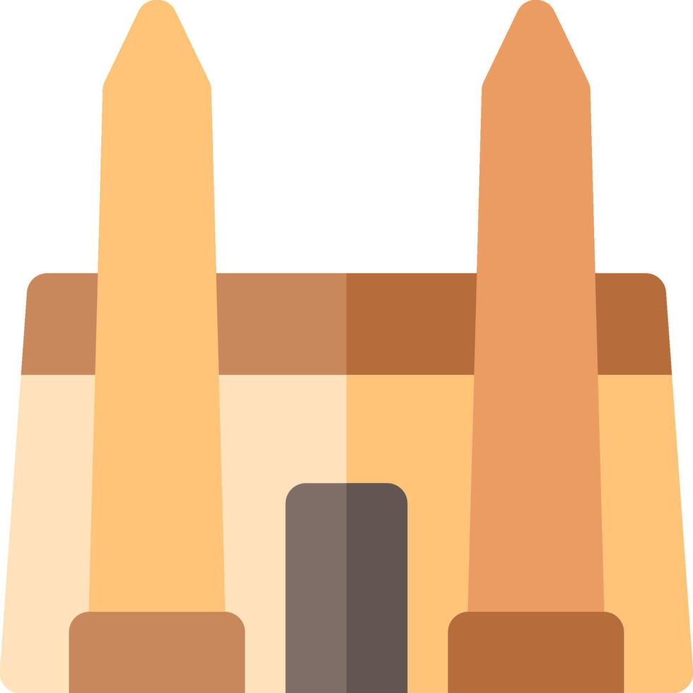 An icon of a building with two towers vector