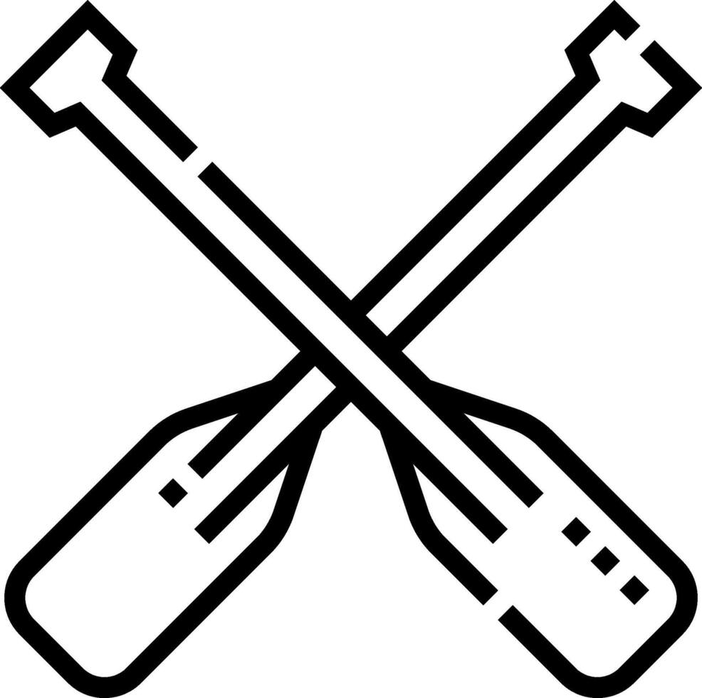 Two crossed oars icon on a white background vector