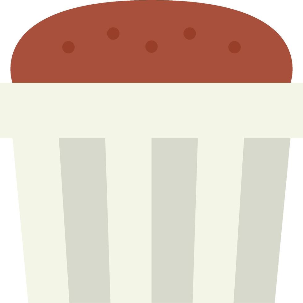 A cupcake in a white container with red icing vector