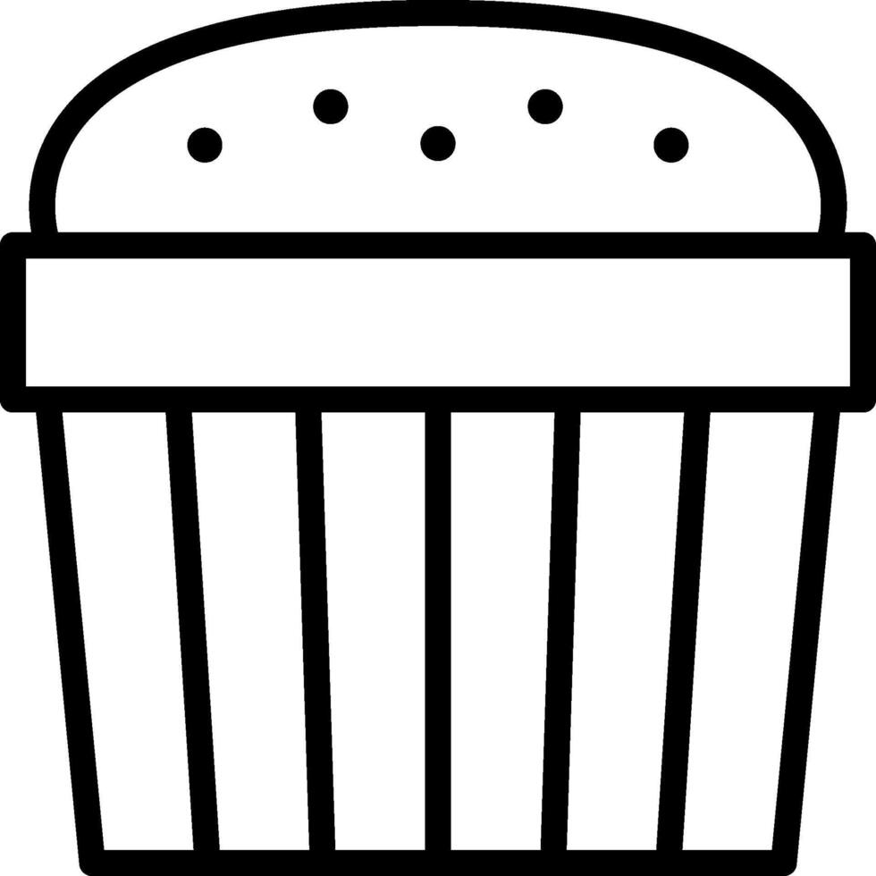 A black and white illustration of a cupcake vector