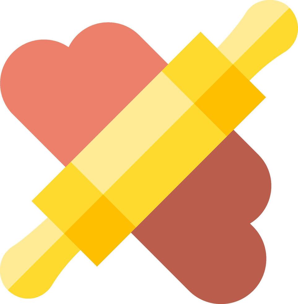 A rolling pin icon with a heart shape vector