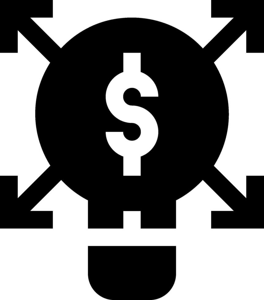 A black and white light bulb with a dollar sign vector