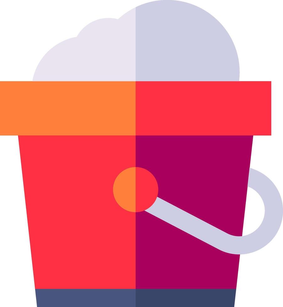 A bucket with a handle and a bucket of water vector