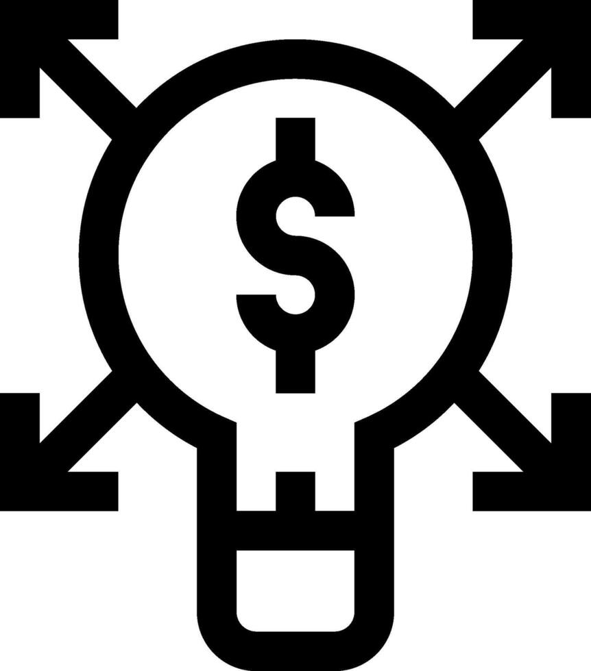 A light bulb with dollar sign in it vector