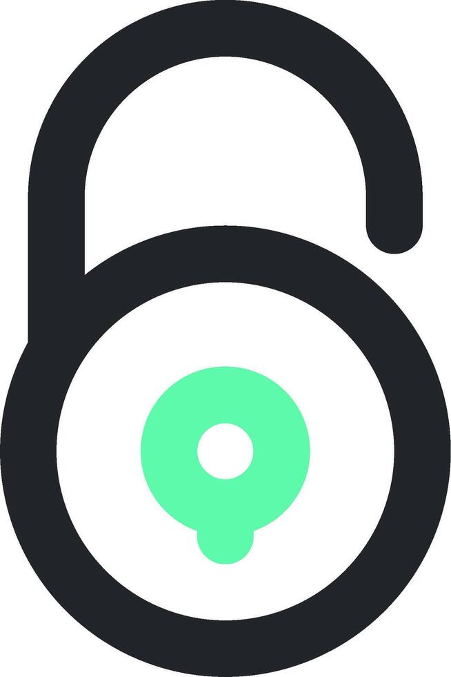 The logo for a green lock with a green circle vector