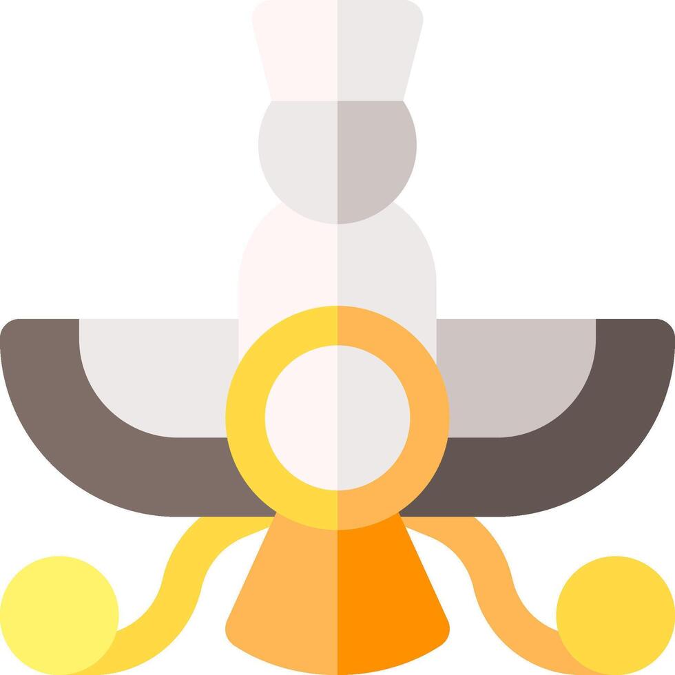 A yellow and orange icon of a person sitting on a chair vector