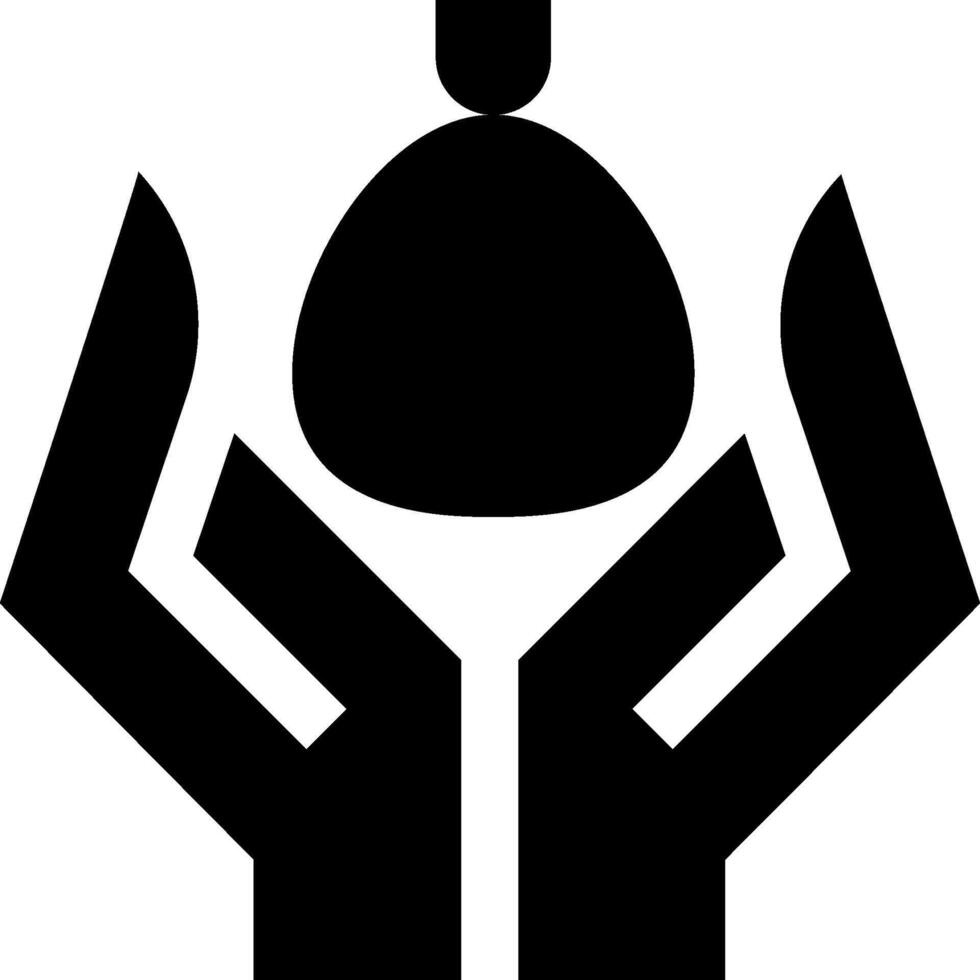 A black and white icon of a hand holding a coin vector