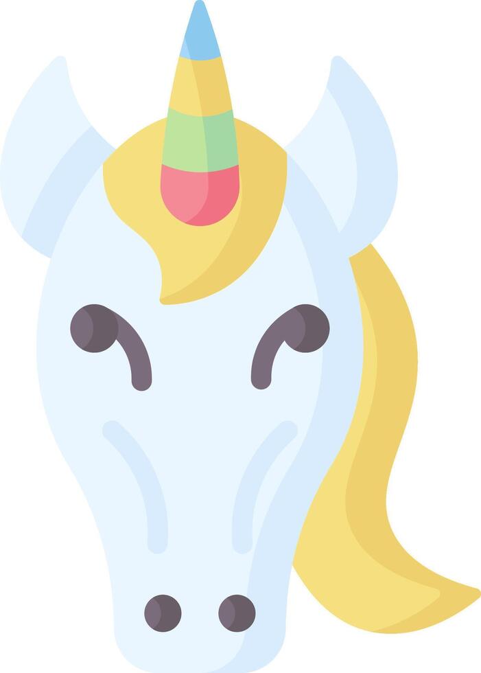 A cartoon unicorn head with a rainbow mane vector