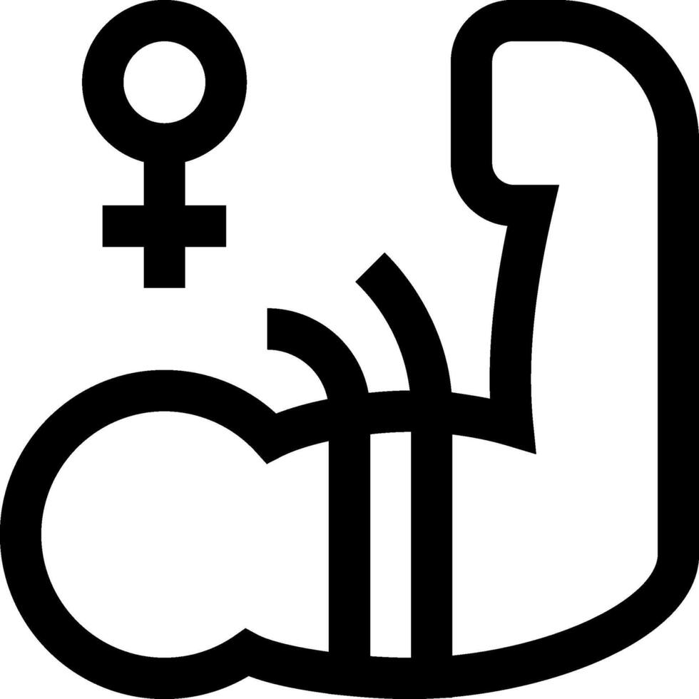 A black and white image of a woman's hand holding a male symbol vector