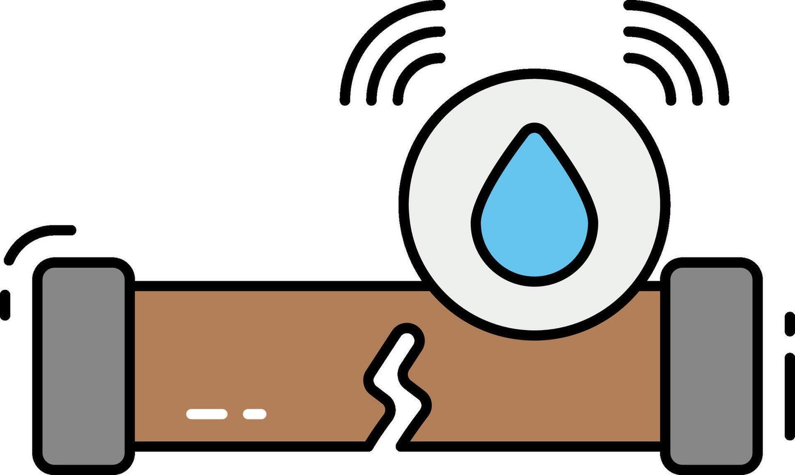 A water pipe with a blue drop on it vector