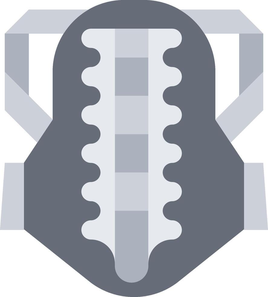 A gray and white illustration of a backpack vector