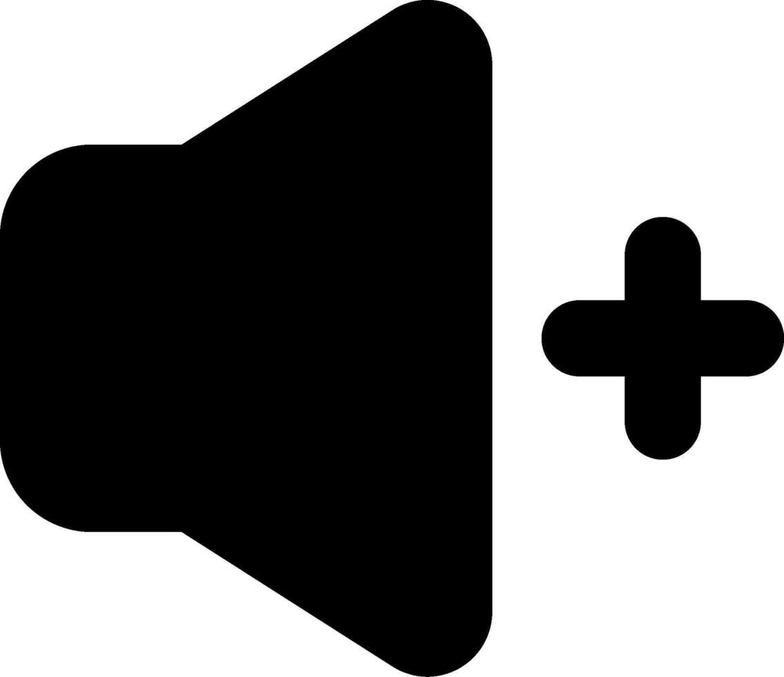 A speaker icon with a plus sign vector