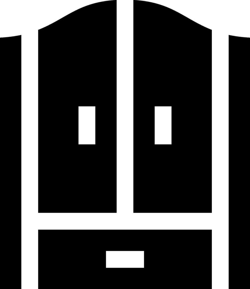 A black and white icon of a door vector