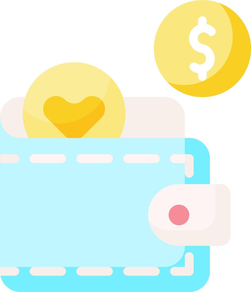 Money and wallet icon vector