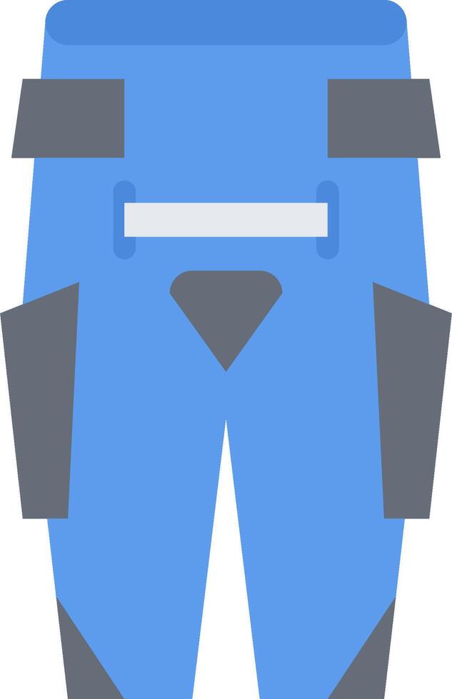 A blue pair of pants with a zipper vector
