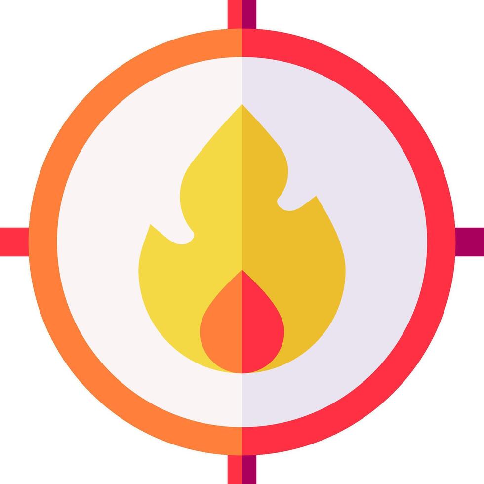 A fire and a drop of water in a circle vector