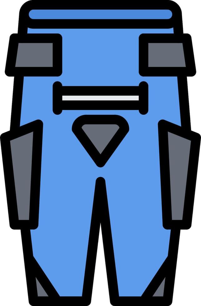 A blue pair of pants with a zipper on the side vector