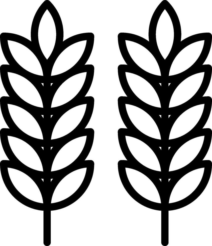Two wheat ears on a white background vector