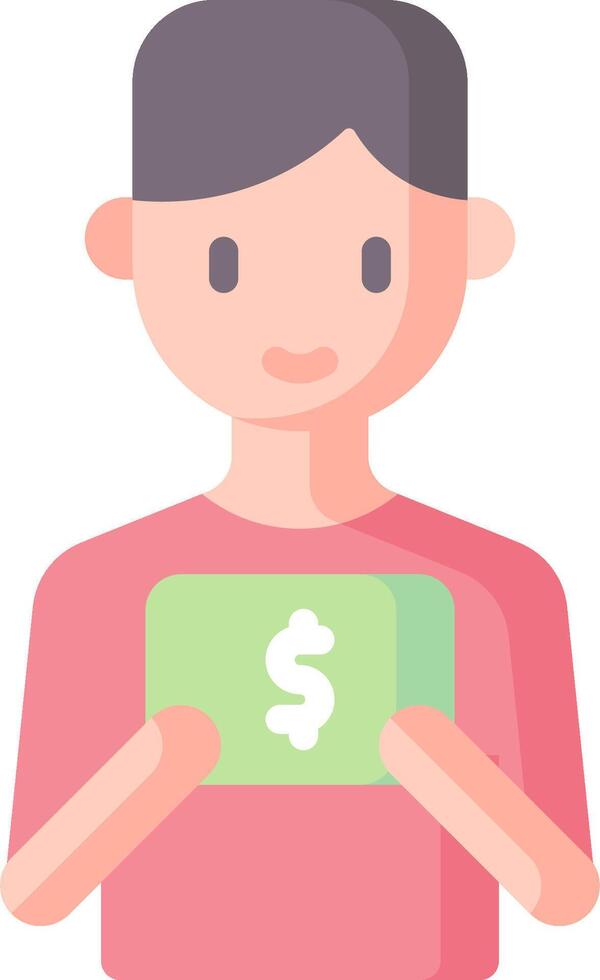 A man holding a dollar sign in his hand vector