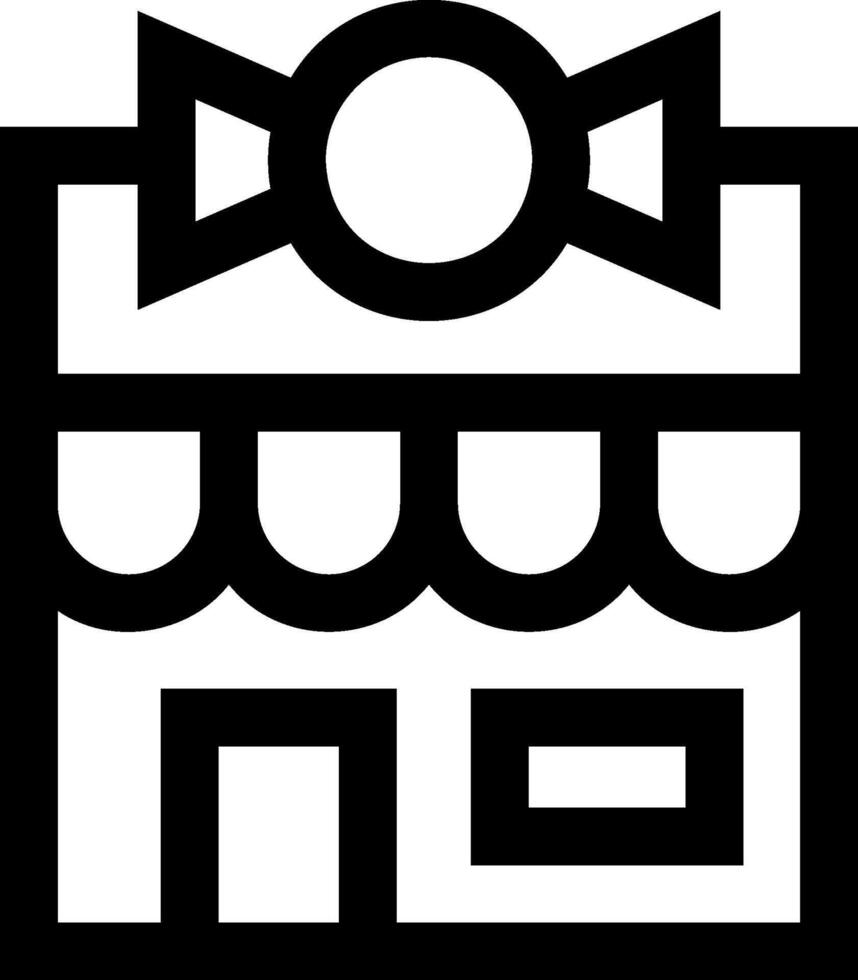 A black and white icon of a store vector