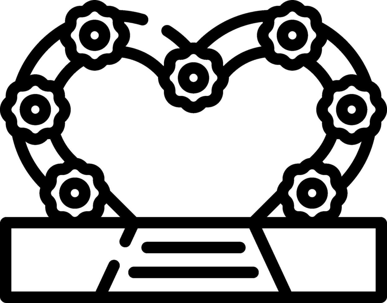 A black and white heart shaped icon vector