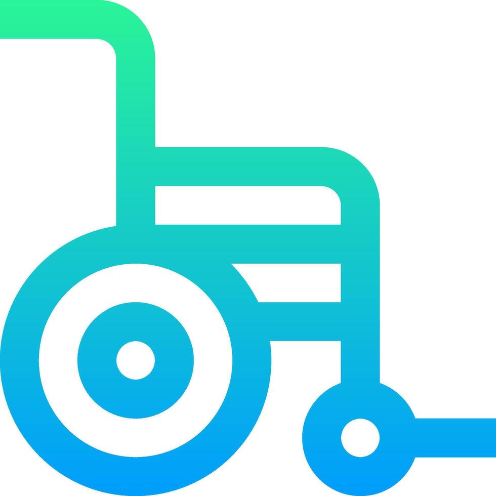 A wheelchair icon with a blue and green background vector