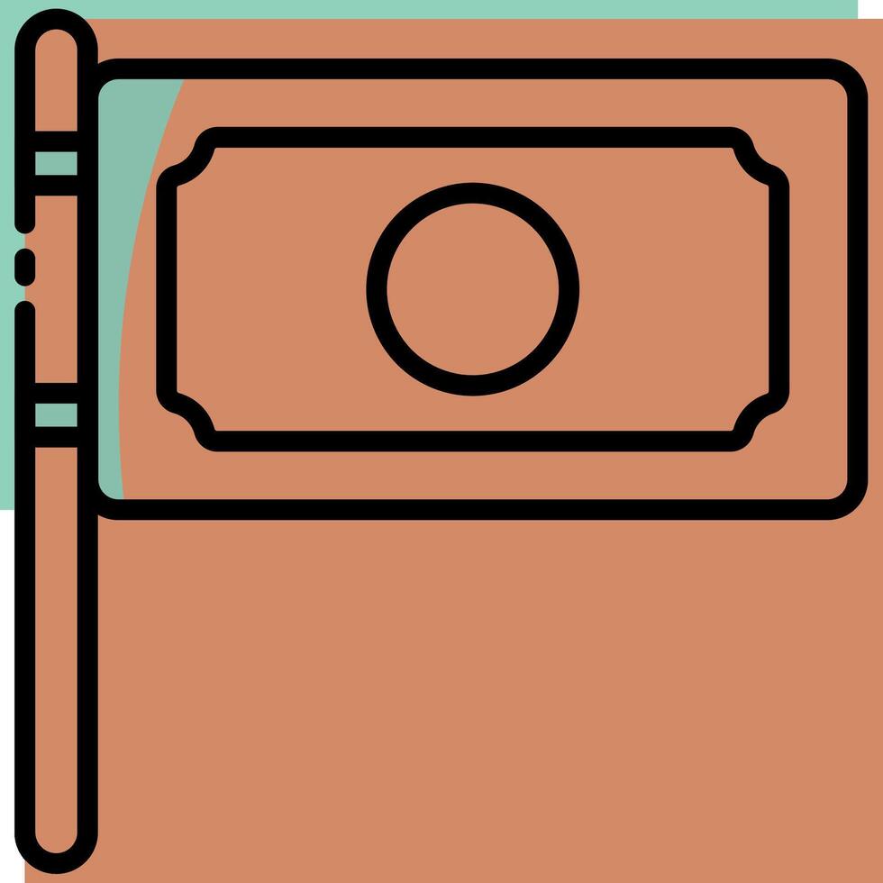A dollar bill on a stick with a dollar sign vector